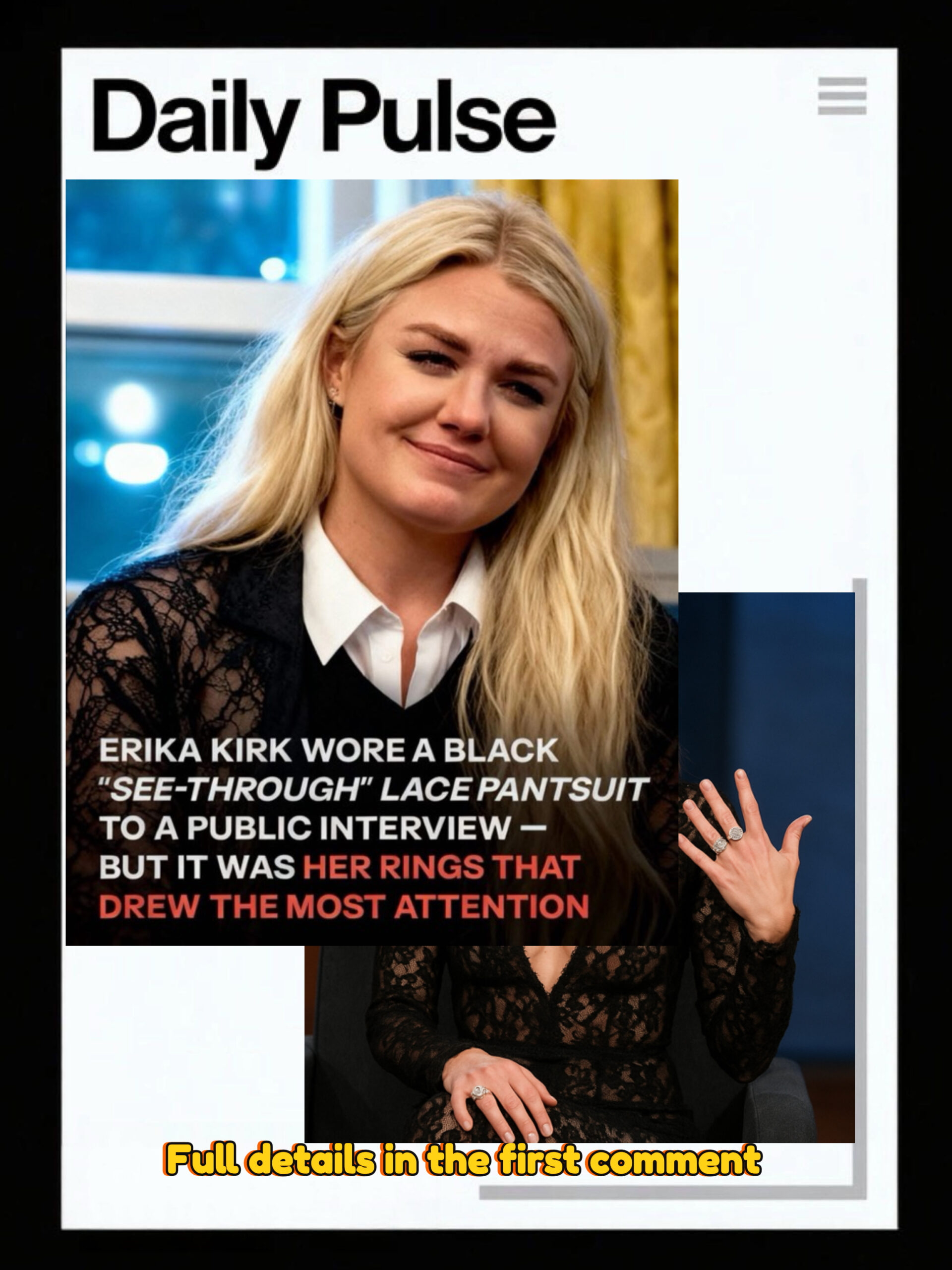 Erika Kirk’s Stylish Pantsuit Gains Attention During Interview with Megyn Kelly