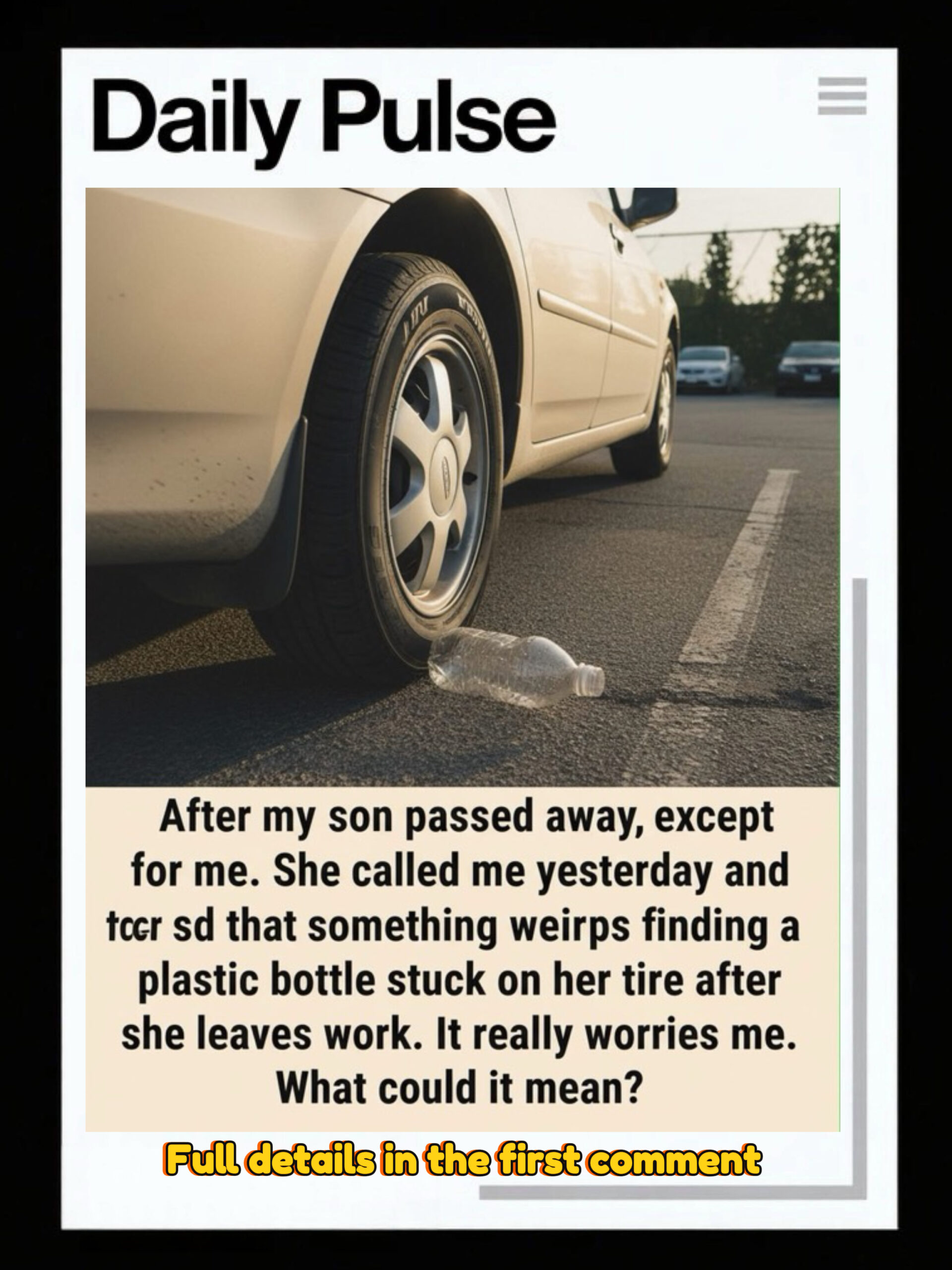 What It Means If You Find a Plastic Bottle Near Your Car Tire