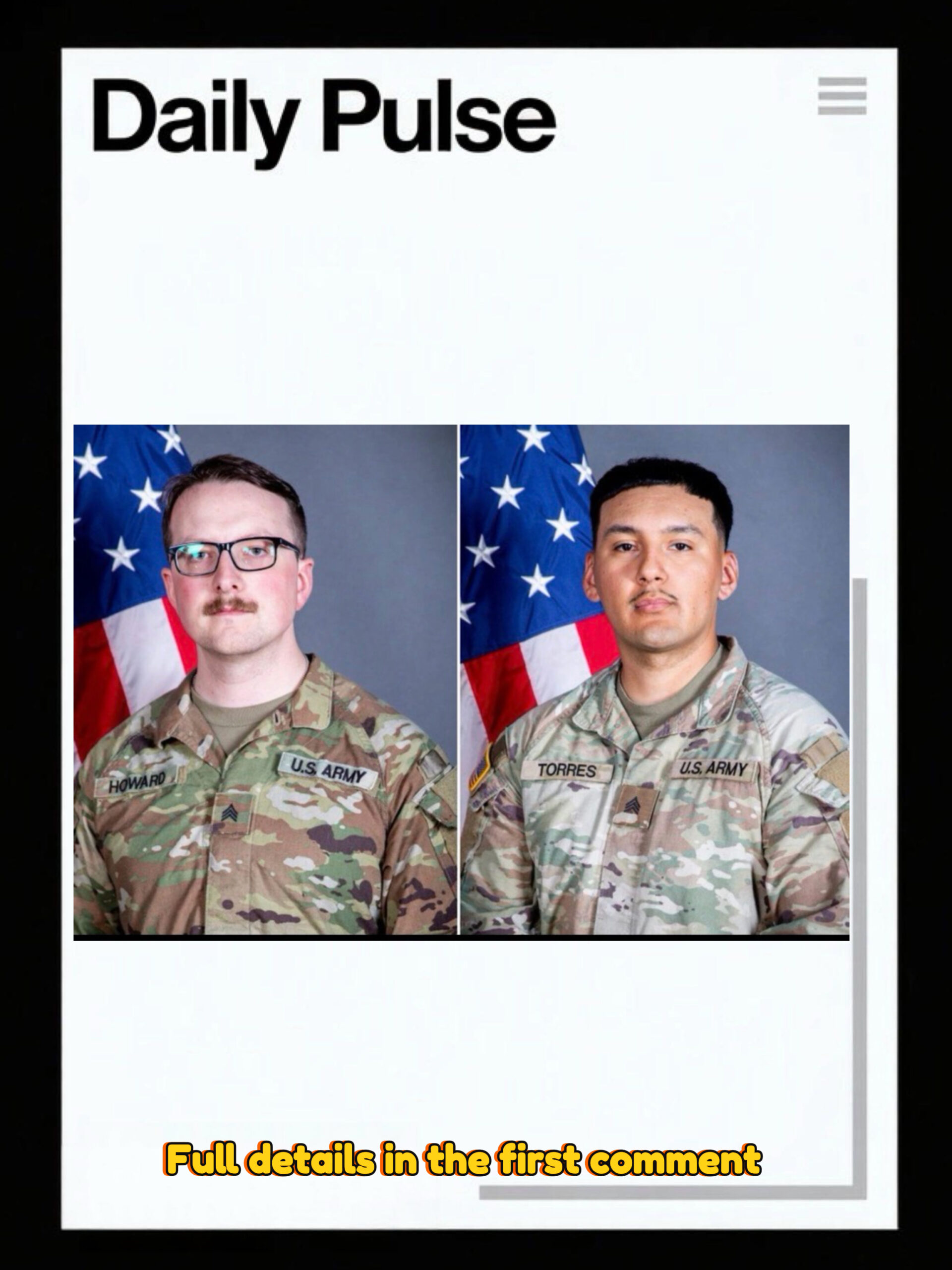 Tragic News from the USA – Two Iowa National Guard Soldiers Killed