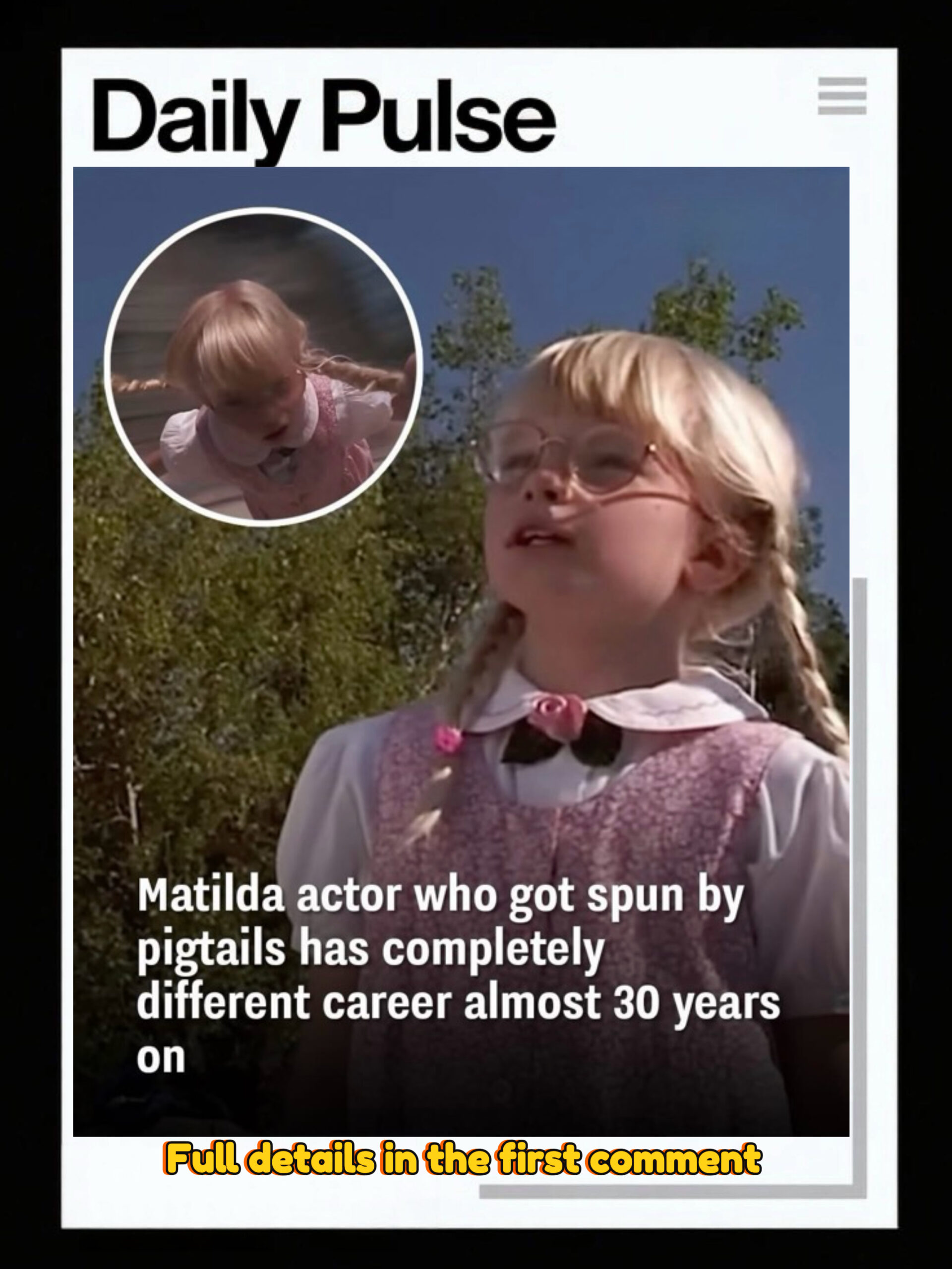 Matilda actor who got spun by pigtails has completely different career almost 30 years on