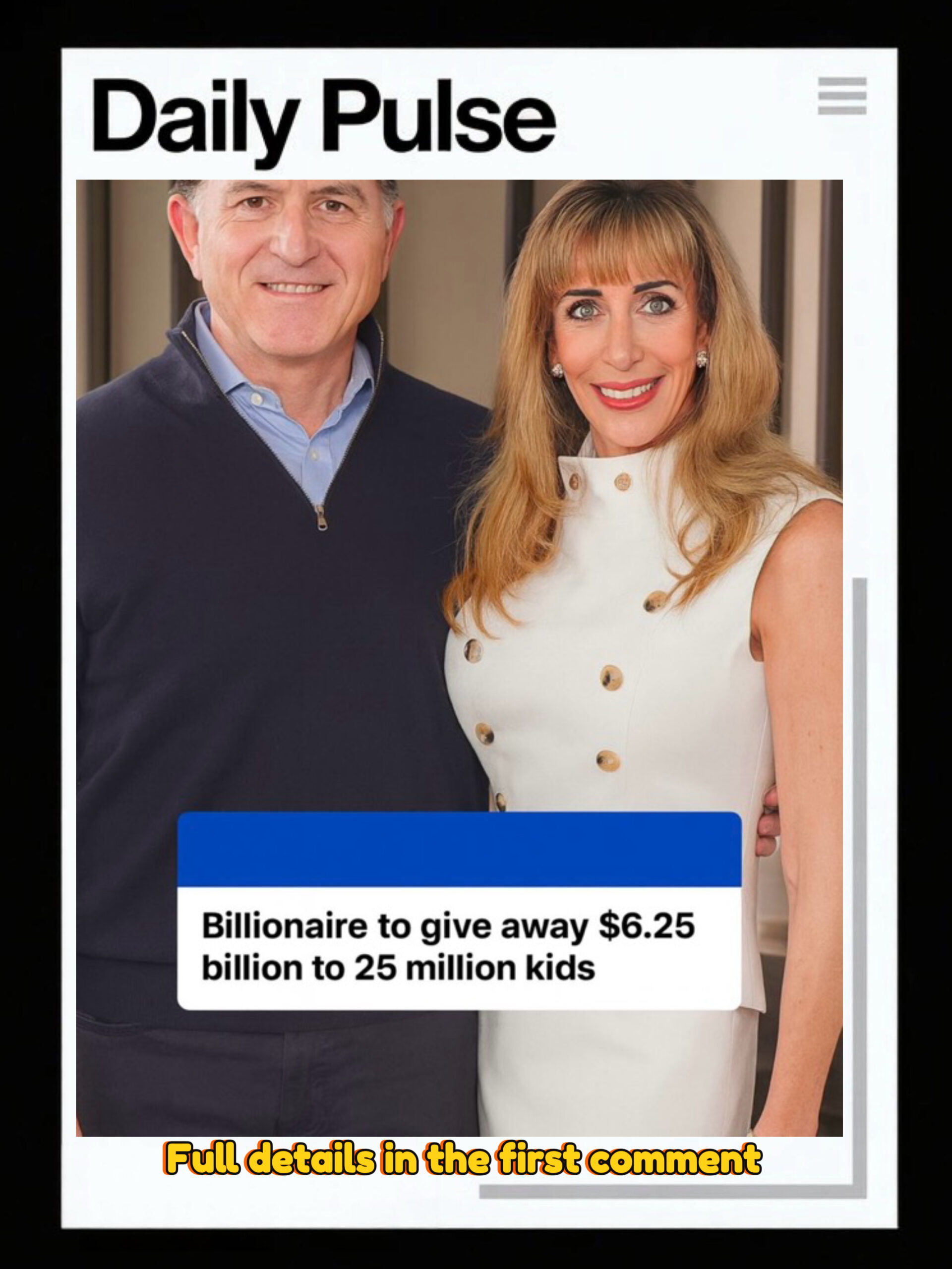 Billionaire to give away $6.25 billion to 25 million kids