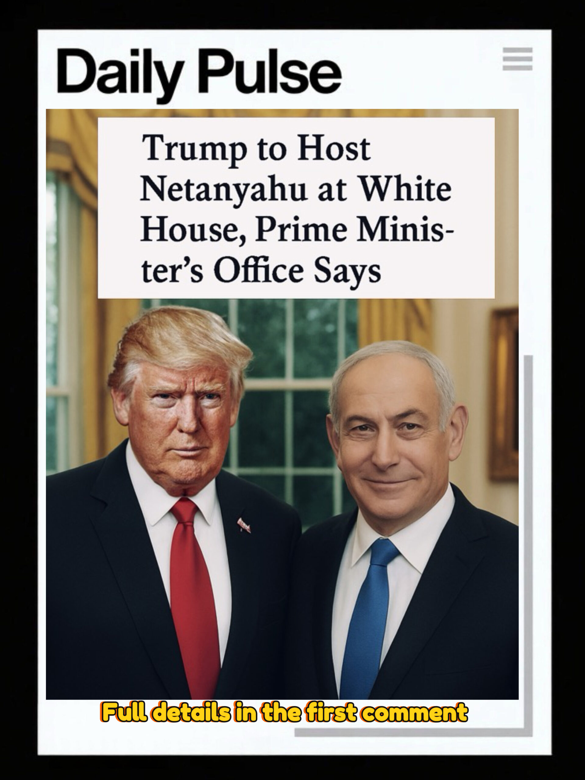 Trump to Host Netanyahu at White House, Prime Minister’s Office Says