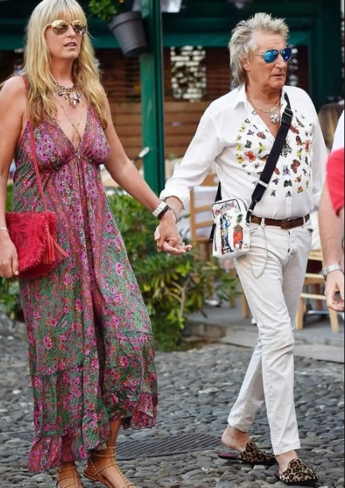 Rare Sighting!: Legendary  Rock Star and His Model Wife Captured Together!